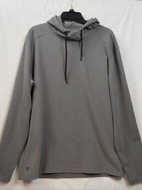 01.Algo Performance Hooded Long Sleeve Shirt Gray Men's Size X Large Quick Dry